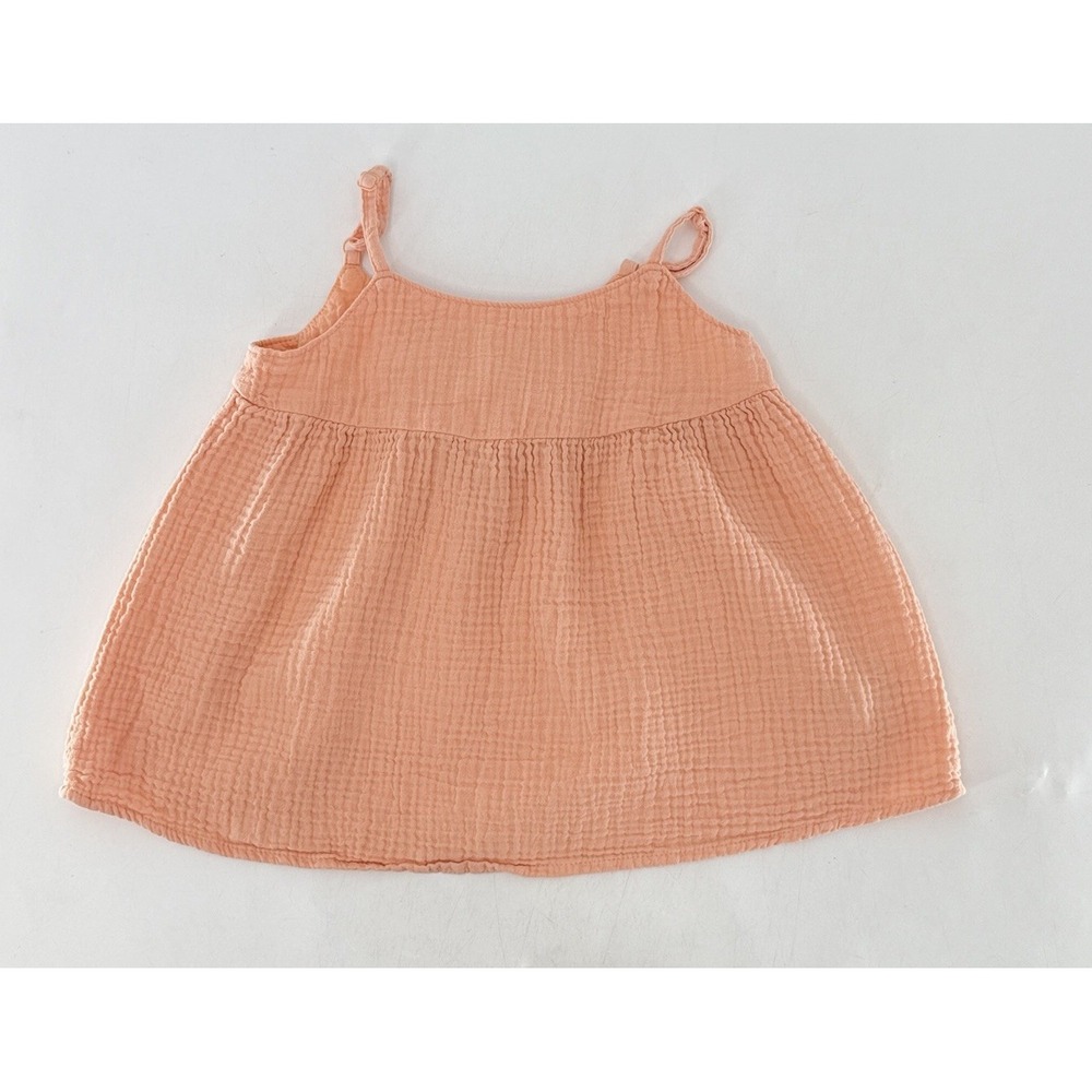 Cat & Jack Girl's Cotton Gauze Tank Top Bow‎ Back Soft Orange Size Sm 6/7
